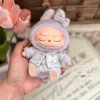 Labubu 17cm I Ii Mini Fashion Plaid Slacks Corduroy Hat Suits Series Cute Doll Clothes Sitting Party Clothing Accessories Gift 2