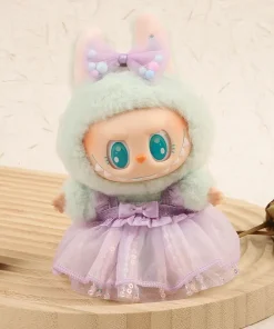 Only Clothes: First and Second Generation Labubu Sitting Party Vinyl Blind Box Clothes Cute Colored Yarn Sparkling Skirt