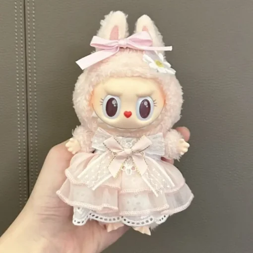 Labubu Toy: Ribbon Dress Set - Sweet 15/17cm Doll Clothes with Bow Accents