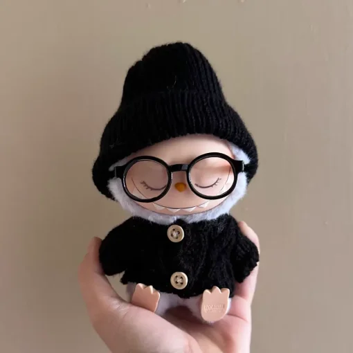 Para accesorios de ropa Labubu Conjunto de suéter blanco y negro Se puede combinar con sombreros y gafas Puede mejorar el temperamento de labubu