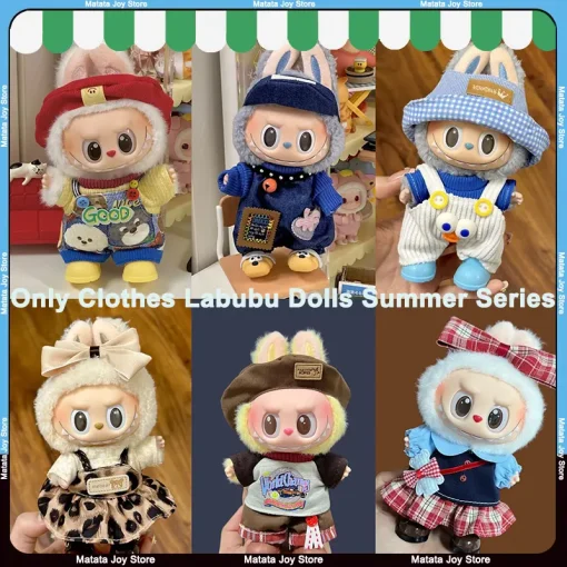 Only Clothes Labubu Dolls Clothes First And Second Generation Craftsman Overalls Cute Bees Soft Fashionable Fabric Summer Style
