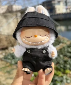 For Korea Kpop Exo 15-17cm Labubu Idol V1 V2 Overalls Set Hat Clothing Gift Mini Plush Doll'S Clothes Outfit Accessories