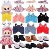 17 センチメートル Labubu 人形服セーターパーカージーンズとメガネ衣装セット V1/V2 人形用 2