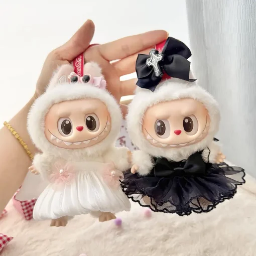 15cm/17cm Labubu I II Dolls Clothes Cute Little Devil Angel Set Korea Kpop Exo Accessories Clothing Plush Doll'S Clothes