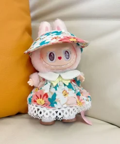 Only clothes Blind box hanger LABUBU clothes Princess Flower Field two-piece set Labubu outfit change accessories new sun hat