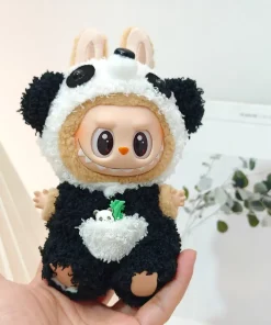Doll Clothes For 15/17cm V1 V2 V3 Labubu Plush Idol Doll Panda Frog Headwear Jumpsuit Cute Animal Outfits Decoration Accessories