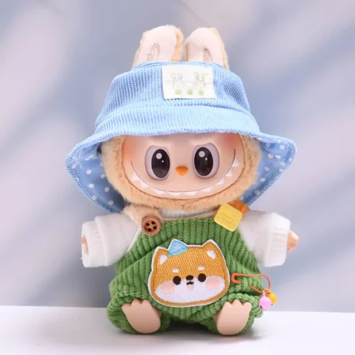 First And Second Generation Pendant Labubu Animal Pattern Strap Pants Set Sitting Labubu Dress Up Baby Clothes Holiday Gifts