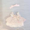 Pendentif en peluche de deuxième génération, vêtements Labubu, porte-clés, chiffon assis, vêtements de fête pour bébé, petite jupe, vêtements en tissu