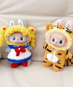 Labubu 17cm Peripherals Sailor Moon Tiger Astronaut Three Eyed Boy Set Clothes Series Replaceable Cloths ﻿Gifts Collections