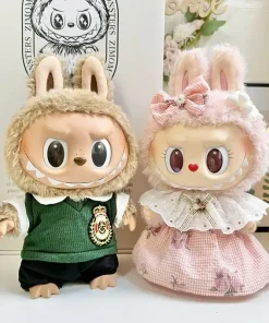 Sweetheart Dress Outfit for 38cm Labubu Plush Dolls Adorable Clothing Set