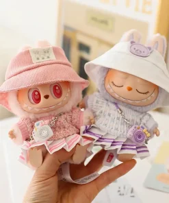 17cm Mini Plush Doll'S Clothes Outfit Accessories For Labubu v1/v2 Doll Soft Knitted Sweater Suit Sitting Party Dress Set
