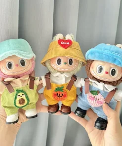 Cute Plush Doll'S Clothes 17cm Labubu I II Bib Pants Hat Shoes Idol Dolls Sitting Party Clothing Accessories For Korea Kpop Exo