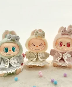 Only Clothes For Labubu Doll First Second Generation Clothes Classic Cute Lady Dress Pink White Blue Black Accessory Dignified