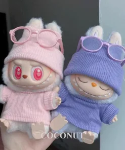 Labubu Trendy Clothes Threaded knitted flanged cap pullover knitted T-shirt Doll Accessories Labubu Outfit