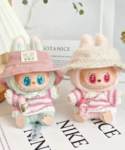 Mini Doll'S Clothes Outfit Accessories For Korea Kpop Exo 15-17cm Labubu Idol V1 V2 Pink Striped Suit Clothing Gift