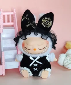 17cm Labubu Hanger Blind Box Labubu Keychain Doll Uniform Doll Maid Set