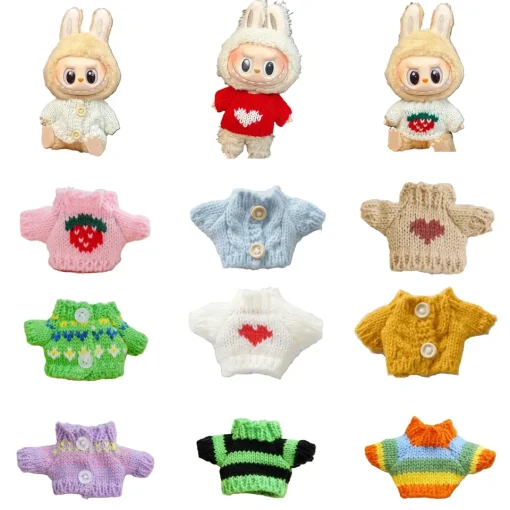 For 15/17cm Labubu V2 Doll Clothes Outfit Accessories Ropa Labubu Plush Doll's Clothing Sweater Kid Toy Girl Gift
