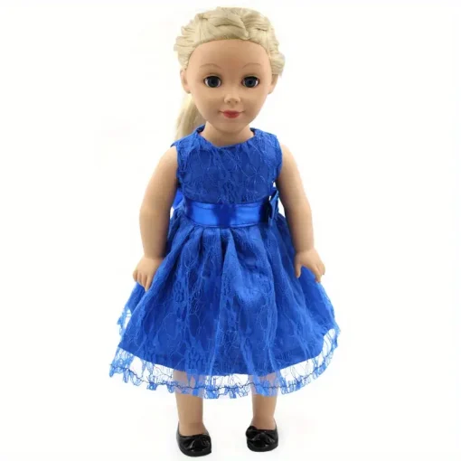 Doll clothes suitable for 18-inch American dolls. (does not include dolls and shoes.) Blue lace skirt costume.