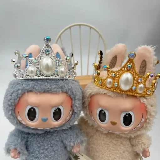 17cm Labubu Idol Dolls Retro Crown Headwear Accessories Cute Korea Kpop Exo Hoodie Plush Doll'S DIY Girls Accessories