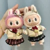Only Clothes 17cm Labubu Doll Costume Little Yellow Duck Back Pants Labubu Doll Fashionable Plush Toy Doll Outfit Change Cute 2