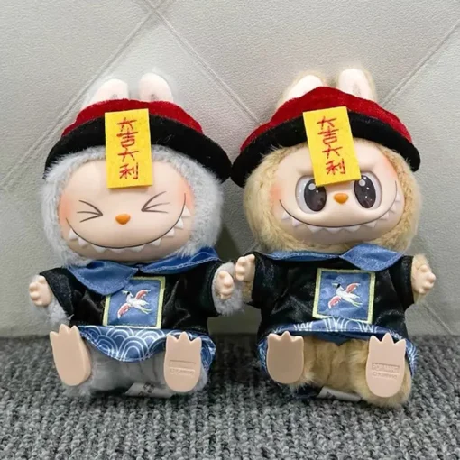 Labubu New Clothes 17cm Pendant Labubu Doll Clothes Cute And Auspicious Zombie Taoist Costume Chinese Style Cute Set