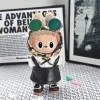 옷만 17cm Labubu 인형 옷 실버 가짜 투피스 세트 윈드 브레이커 및 신발 세트 17cm Labubu 귀여운 패셔너블하고 트렌디 2
