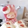 Only Labubu Clothes Labubu V3.0 Vinyl Pendant Clothes Strawberry Polka-Dot Cake Skirt With Headdress Set Without Baby.