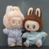 For 15-17cm Labubu 10cm Cotton Doll Leopard Print Lace Suspender Headband Set Clothing Mini Doll’S Clothes Outfit Accessories 2