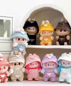 For 17cm Labubus Mini Doll Clothes Outfit Hat Clothes Shoes Labubu II Doll Accessories Cultivate Sitting Party Game Toys