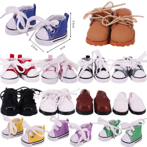 Doll Shoes 3.8Cm Length Canvas Shoe For 17cm Labubu Kpop Dolls Accessories Martin Boots Plush labubu Doll,Holiday Gifts