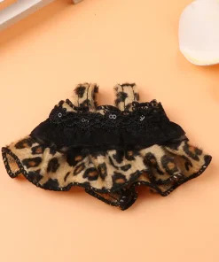 For 17cm Korea Kpop Exo Labubu II Idol Dolls Fashion Leopard print skirt Mini Plush Doll'S Clothes Outfit Clothing Accessories