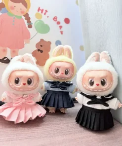 17cm Labubu Doll Outfits Designer Luxury Labubu Doll Clothes School Uniform Plush Toys Clothes Labubu Doll Accessories
