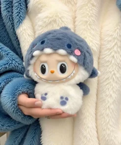 Labubu Mini 17cm Plush Doll Clothes Outfit Accessories Labubu Clothes Vinyl Doll Pendant Shark Suit Palace Flower Skirt Clothes