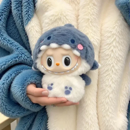 Labubu Mini 17cm Plush Doll Clothes Outfit Accessories Labubu Clothes Vinyl Doll Pendant Shark Suit Palace Flower Skirt Clothes