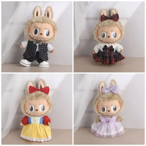 Only Selling Clothes 38cm Pendant Doll Macaron Cloth Labubu Time To Chill Cute Doll Accessories Decoration Gift Pure Handma