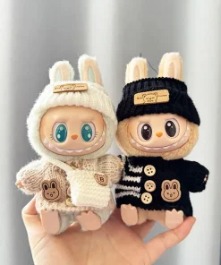 For 15-17 cm Labubu Clothes outfit Labubu Sitting Party Bear Label Scarf Hat Bag Dolls Accessories Cute Decoration