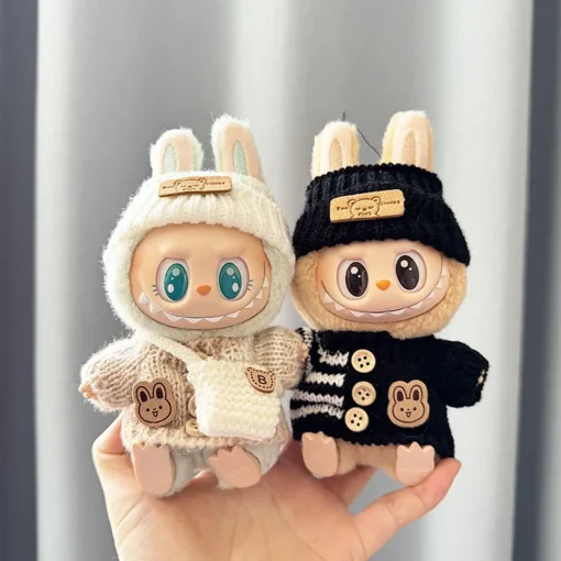 For 15-17 cm Labubu Clothes outfit Labubu Sitting Party Bear Label Scarf Hat Bag Dolls Accessories Cute Decoration