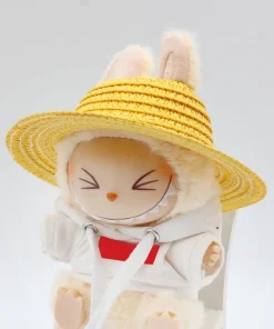 Labubu ropa V1V2 Colorful Hollow Top Straw Hat Outdoor Labubu Clothes Accessories
