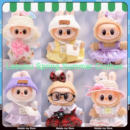 Only Clothes Labubu Clothes Spring Summer Dress First Second Generations Labubu Baby Clothes Fashionable Dress Cute 17cm Pendant