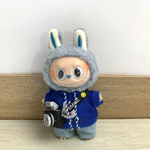 17cm Labubu Doll Clothes, Labubu Outfit Set with Hoodie - DIY Doll Replacement Accessories, Doll Decorations, Kids Gift, Doll Cl