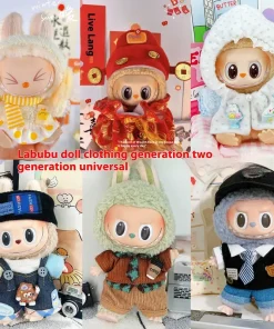 Labubu Clothes Generation Two Generation Labubu Sitting Party Baby Clothes 17cm Standing Clothes Vinyl Doll Clothes Matching