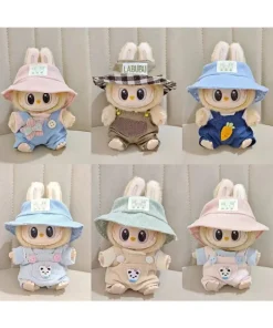 17cm Cute Mini Plush Doll's Clothes Outfit Accessories For Labubu Dolls Clothing Gift Sitting Party Series Hat Jumpsuit T-shirt