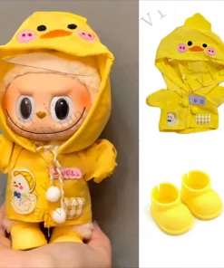 Mini Doll'S Clothes Outfit Accessories For Ropa Labubu Idol doll Raincoat short rain boots rain shoes Clothing Gift