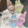 17cm Labubu doll Clothes Macaron Sitting Party Christmas Checkered Plush Cloak Clothes plush labubu V2 clothes  costumes 3