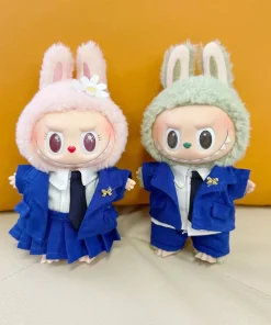Labubu Doll Outfits Designer Luxury Labubu Doll Clothes Blue Uniforme Dress Plush Toys Clothes Labubu Clothe Doll Accessorie