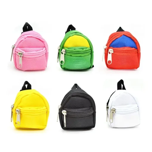 Hot Sale 20cm Cotton Doll Backpack 17cm Labubu Canvas Backpack Bjd Mini Cute Backpack 6-Pin Adjustable Accessories For Kids Toys