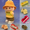 Mini Cute Clothes For 15/17cm Ropa Labubu Plush Doll Colorful Striped T-shirt Set With Cargo Pants Fashion Accessories
