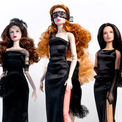 32cm Supermodel Doll Clothes Suit European Fashion Classic Little Black Dress Exquisite Accessories Set DIY Toy Collector Gifts