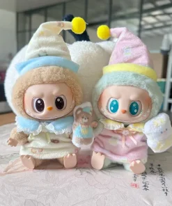 Only Clothes: First and Second Generation Blind Box Bubble Mart LABUBU Sitting Party Doll Clothes Goodnight Dress Three Piece Se