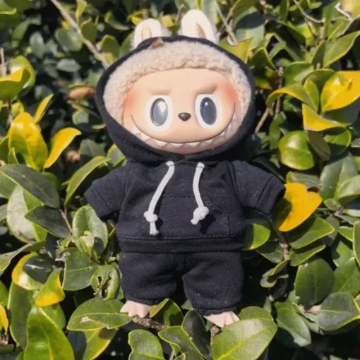 17cm Ropa Labubu Doll Clothes Monster Outfit Set Hooded Sweatshirt Pants DIY Kids Gift